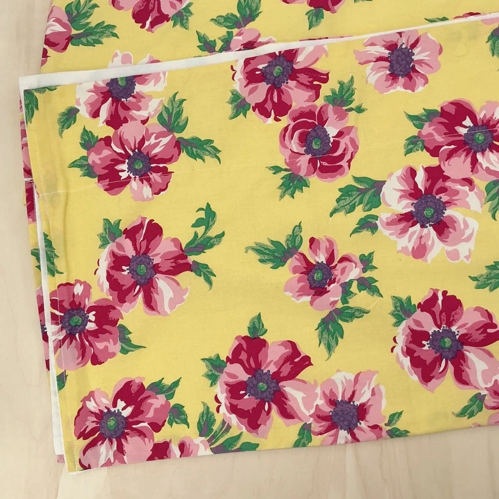 Ralph Lauren Chelsea Valance Custom Set Yellow Floral Poppy 14x166 14x82 2pc